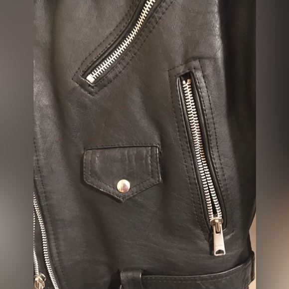 VINTAGE LEATHER JACKET STAR USA BIKER-STYLE - Picture 3 of 11